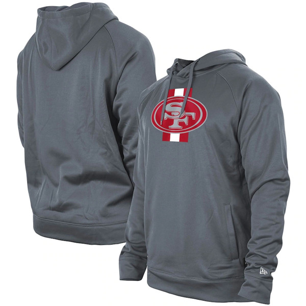 Men's San Francisco 49ers Gray New Era Training Camp Raglan Pullover Hoodie